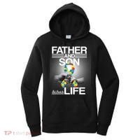 Father Son Best Friends For Life Autism Awareness Women's Hoodie thumb 0
