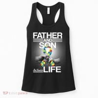 Father Son Best Friends For Life Autism Awareness Women's Tank Top thumb 0