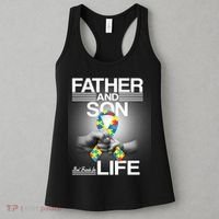 Father Son Best Friends For Life Autism Awareness Women's Tank Top thumb 3