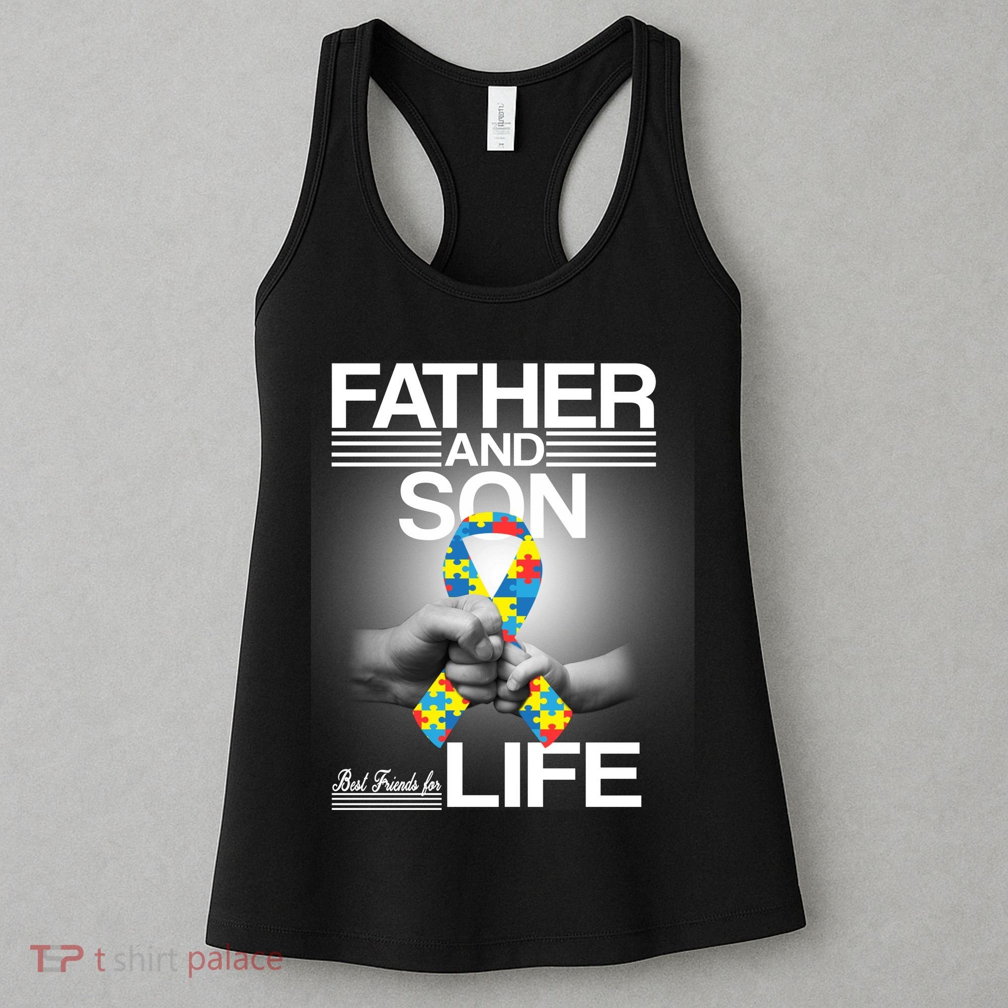 Father Son Best Friends For Life Autism Awareness Women's Tank Top