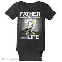 Father Son Best Friends For Life Autism Awareness Baby Bodysuit thumb 0