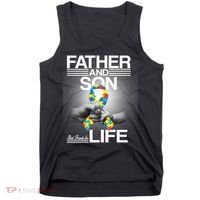 Father Son Best Friends For Life Autism Awareness Tank Top thumb 0