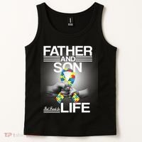 Father Son Best Friends For Life Autism Awareness Tank Top thumb 2