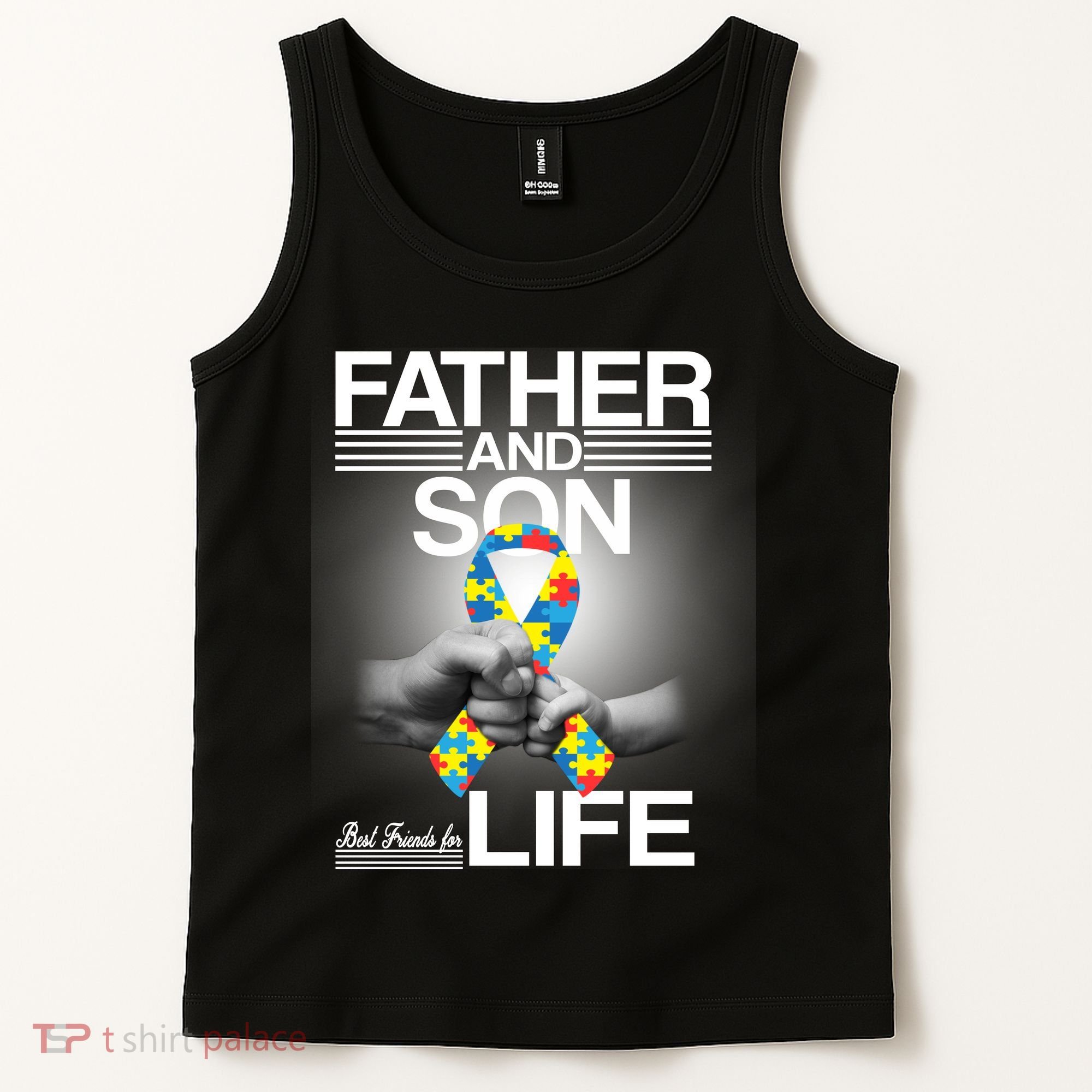 Father Son Best Friends For Life Autism Awareness Tank Top