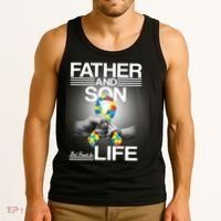Father Son Best Friends For Life Autism Awareness Tank Top thumb 3