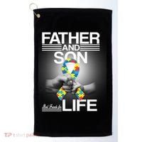 Father Son Best Friends For Life Autism Awareness Golf Towel thumb 0