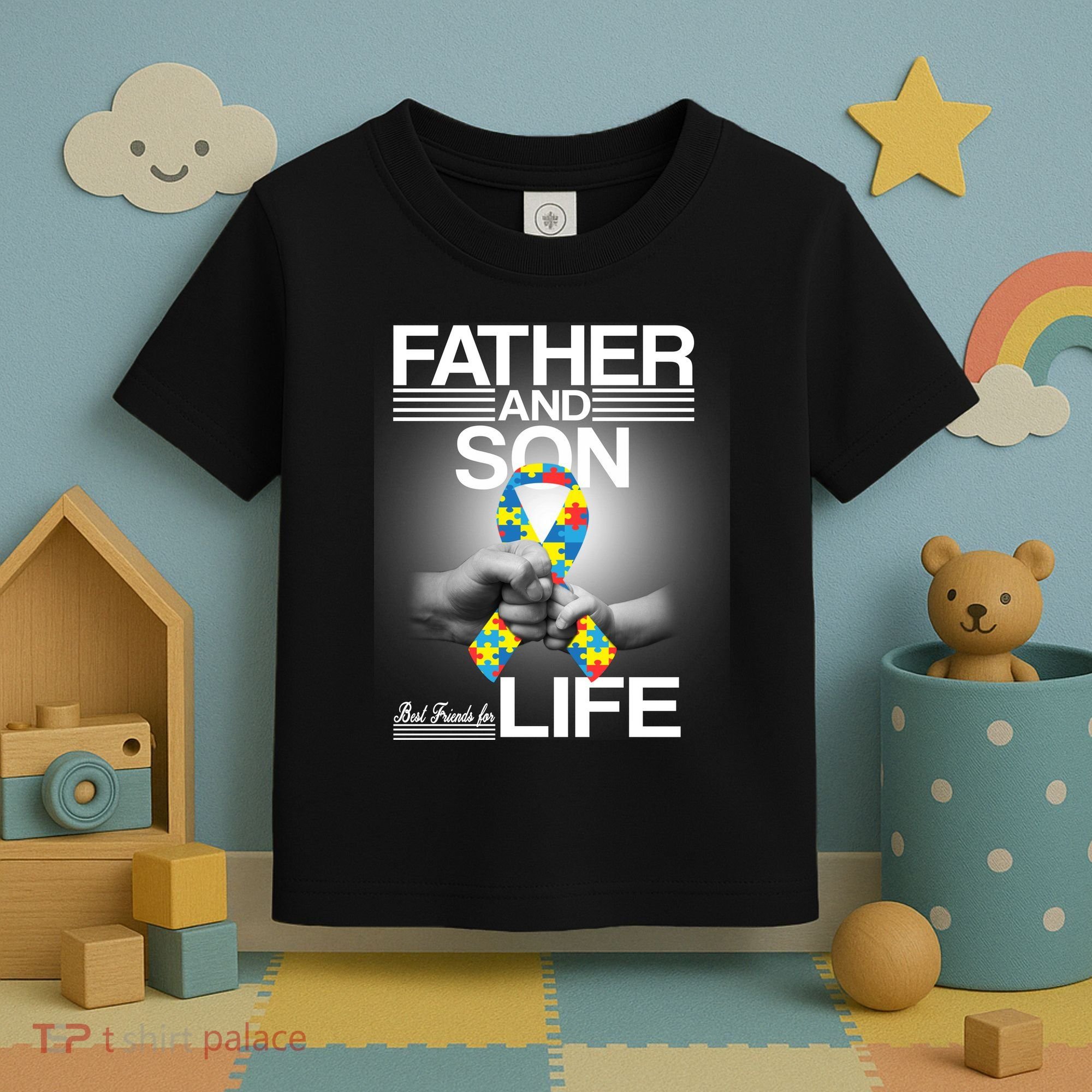 Father Son Best Friends For Life Autism Awareness Toddler T-Shirt