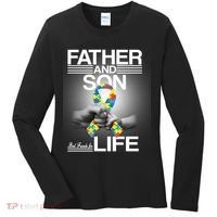 Father Son Best Friends For Life Autism Awareness Women's Long Sleeve Shirt thumb 0