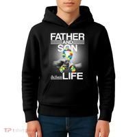 Father Son Best Friends For Life Autism Awareness Kids Hoodie thumb 4
