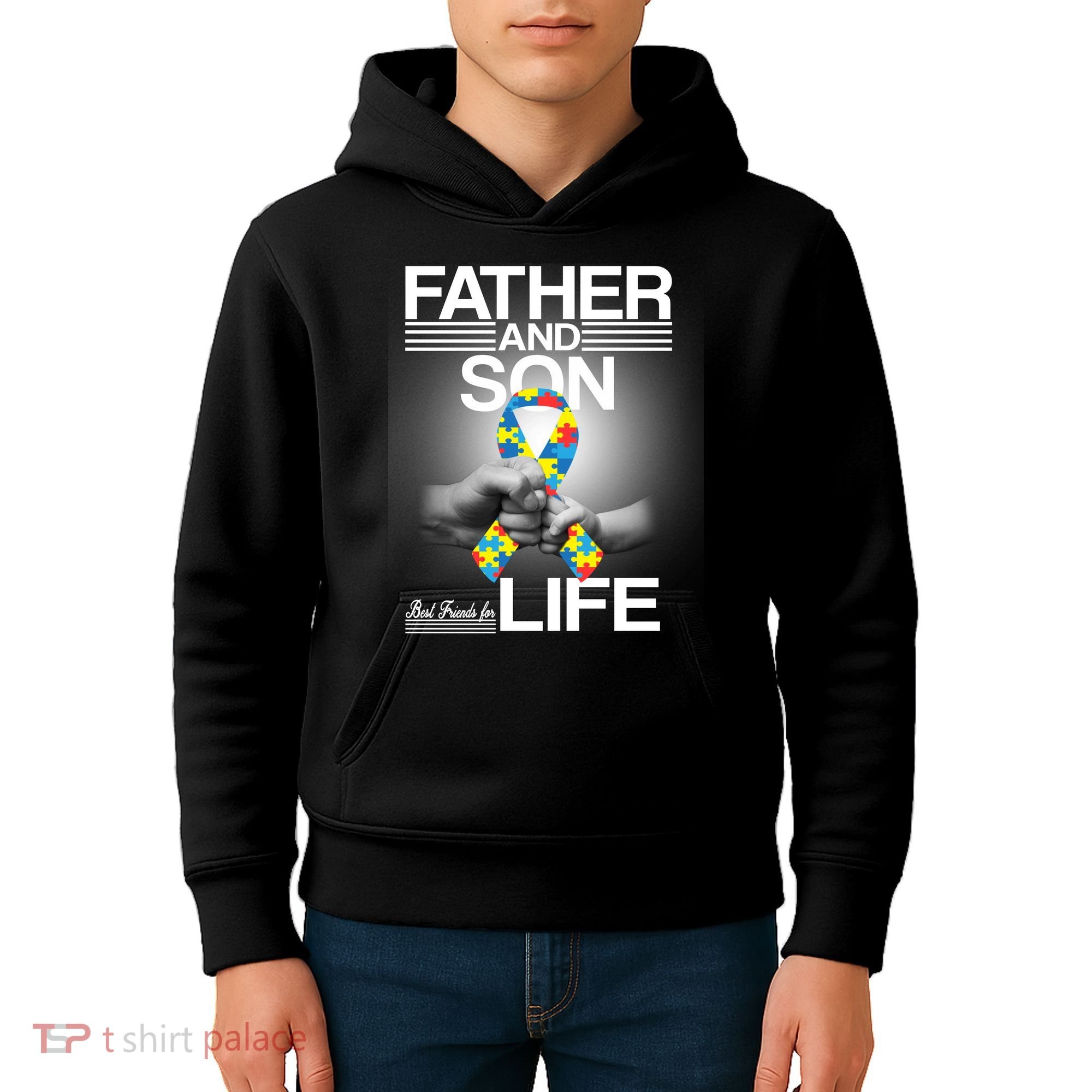 Father Son Best Friends For Life Autism Awareness Kids Hoodie