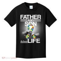 Father Son Best Friends For Life Autism Awareness Kids T-Shirt thumb 0