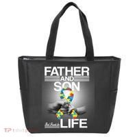 Father Son Best Friends For Life Autism Awareness Tote Bag thumb 0