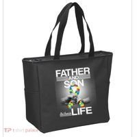 Father Son Best Friends For Life Autism Awareness Tote Bag thumb 2