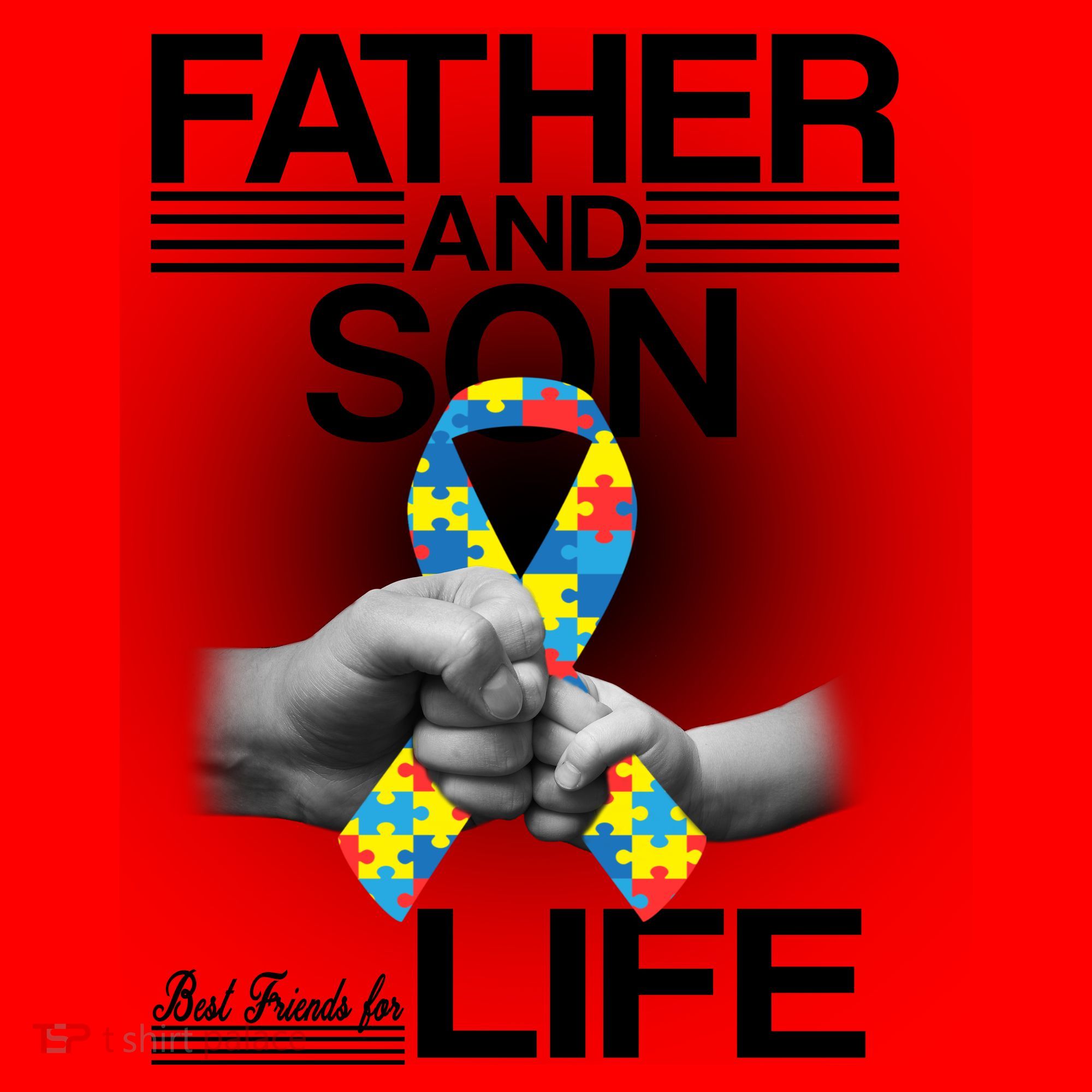 Father Son Best Friends For Life Autism Awareness Santa Hat