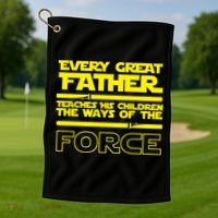  Father Teaches The Ways Of The Force Golf Towel thumb 1