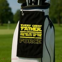  Father Teaches The Ways Of The Force Golf Towel thumb 2