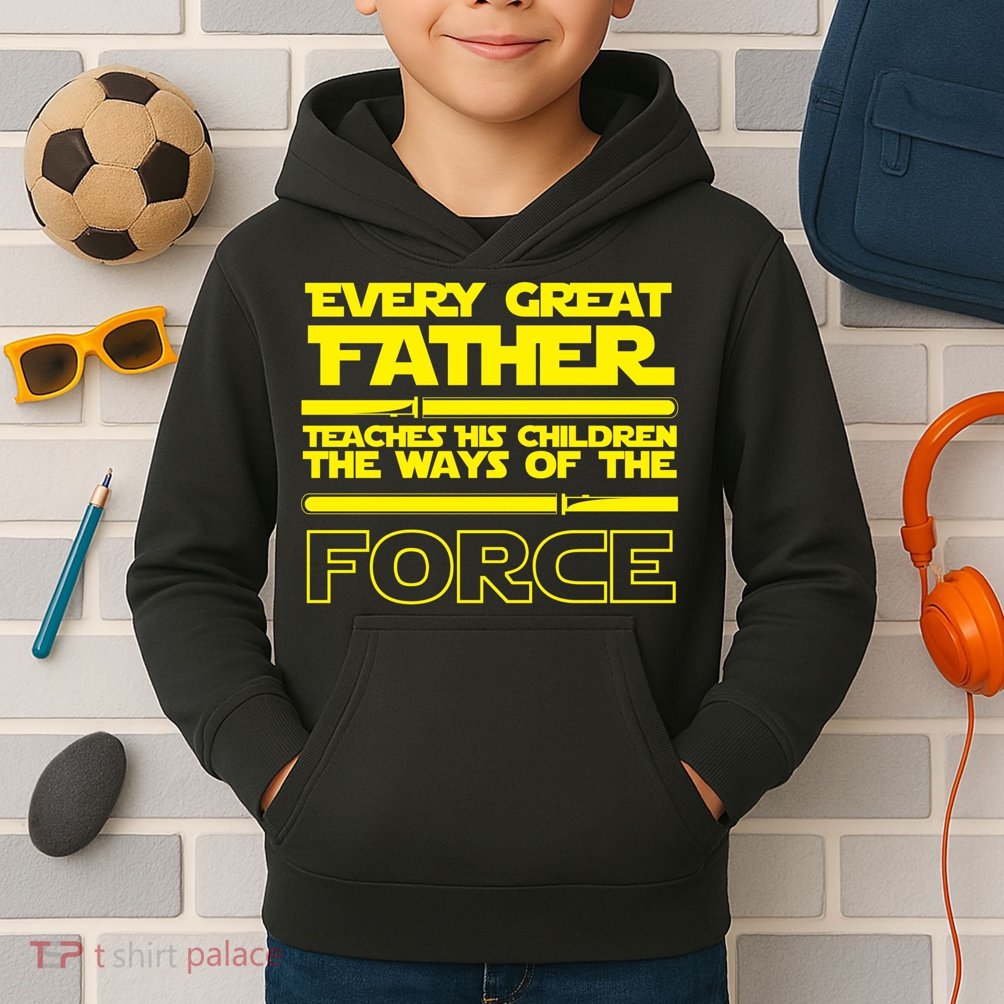  Father Teaches The Ways Of The Force Kids Hoodie