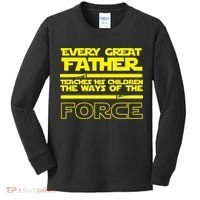  Father Teaches The Ways Of The Force Kids Long Sleeve Shirt thumb 0