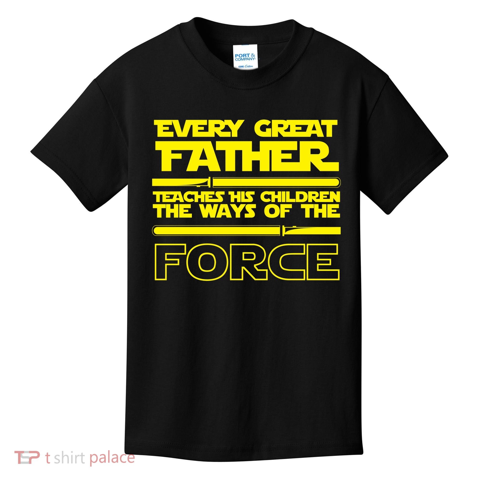  Father Teaches The Ways Of The Force Kids T-Shirt