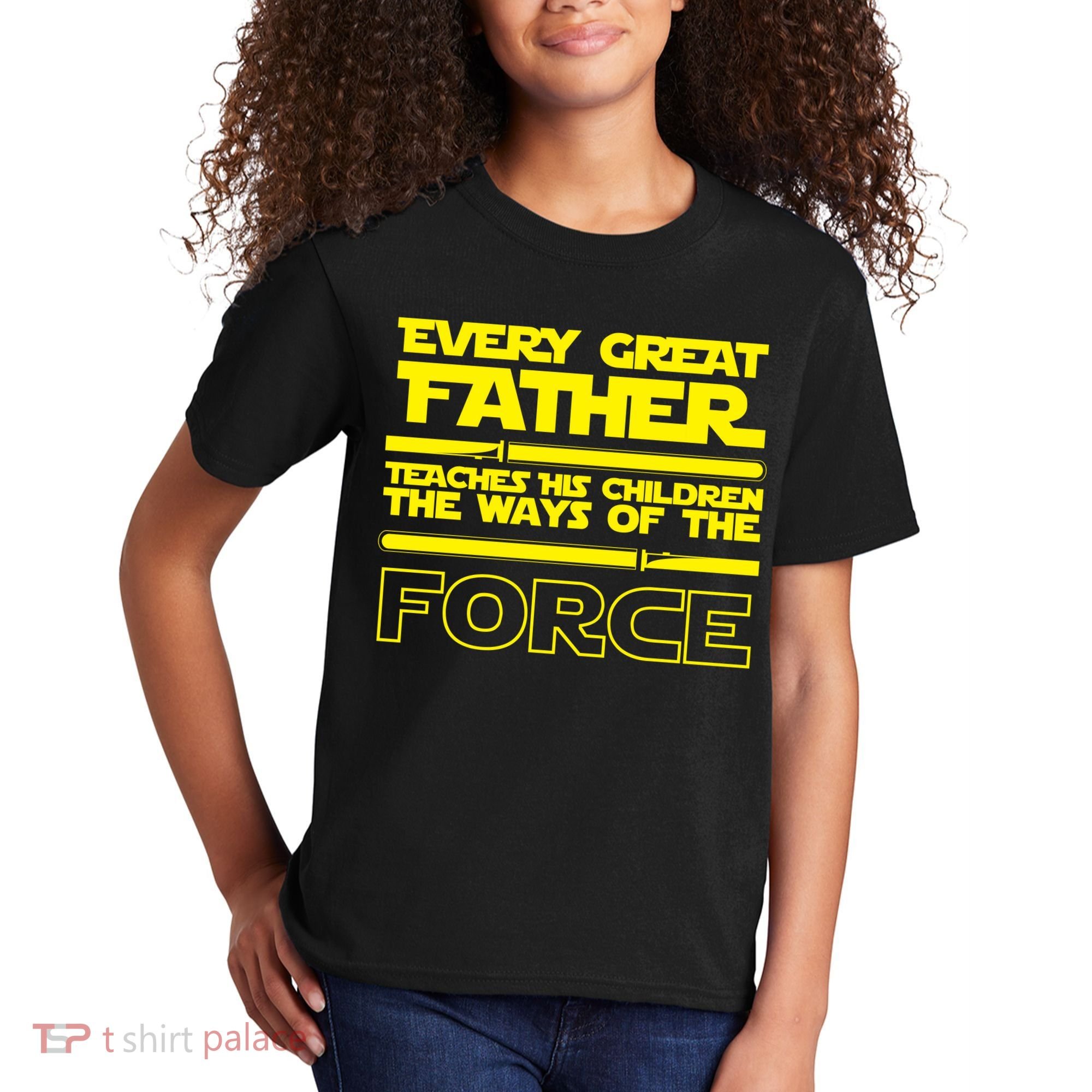  Father Teaches The Ways Of The Force Kids T-Shirt