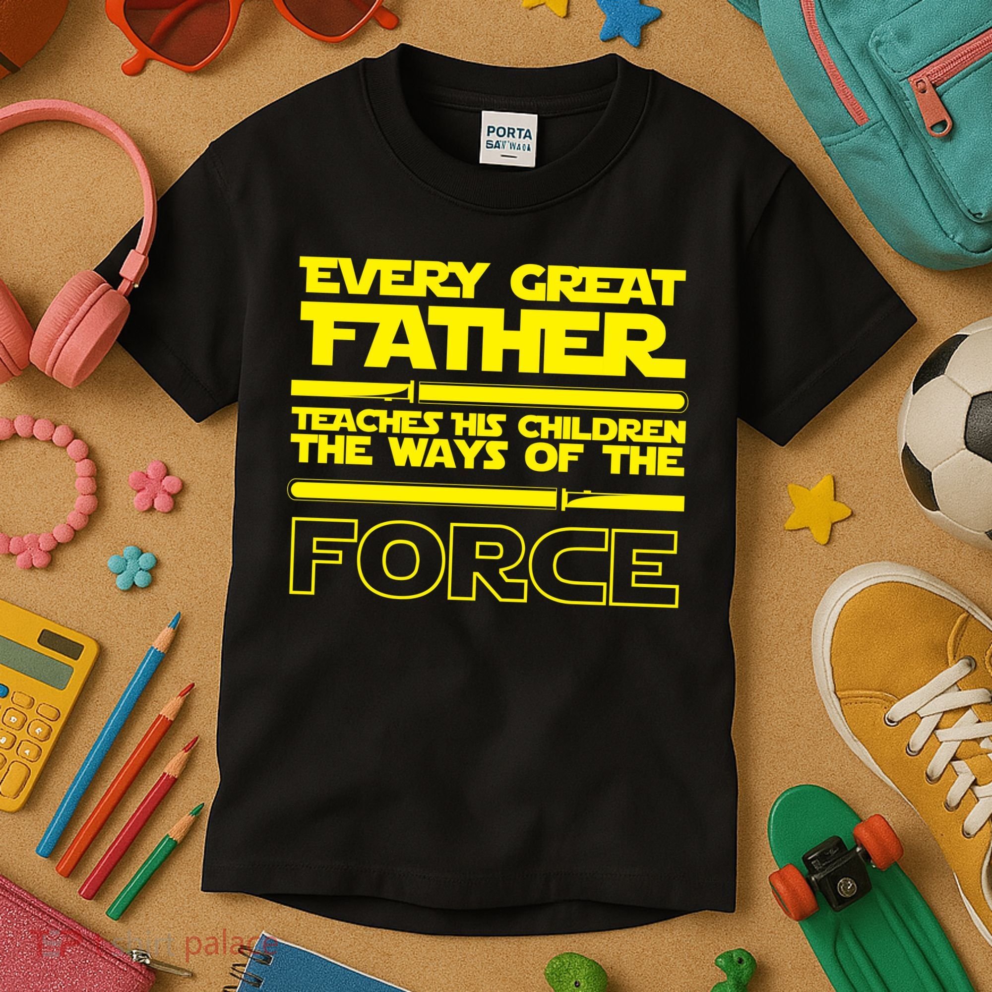  Father Teaches The Ways Of The Force Kids T-Shirt