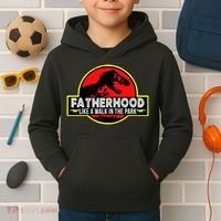 Fatherhood Like A Walk In The Park Kids Hoodie thumb 2