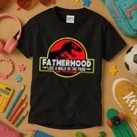 Fatherhood Like A Walk In The Park Kids T-Shirt thumb 3