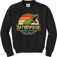 Fatherhood Like a Walk In The Park Fathers Day Kids Sweatshirt thumb 0