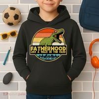 Fatherhood Like a Walk In The Park Fathers Day Kids Hoodie thumb 2