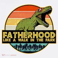 Fatherhood Like a Walk In The Park Fathers Day Garment-Dyed Sweatshirt thumb 2