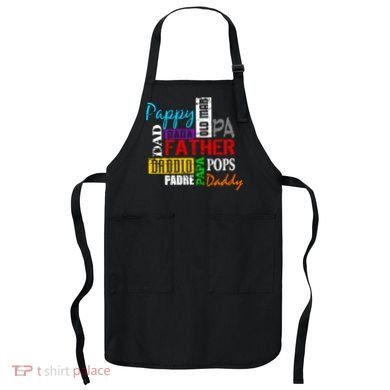 Father's Day Dad Daddy Papa Pops Names Apron