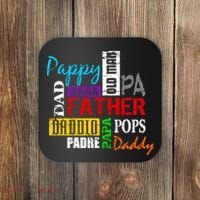 Father's Day Dad Daddy Papa Pops Names Coaster thumb 0
