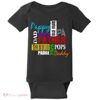Father's Day Dad Daddy Papa Pops Names Baby Bodysuit thumb 0