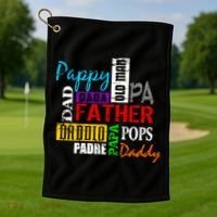 Father's Day Dad Daddy Papa Pops Names Golf Towel thumb 1