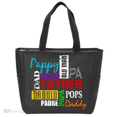 Father's Day Dad Daddy Papa Pops Names Tote Bag