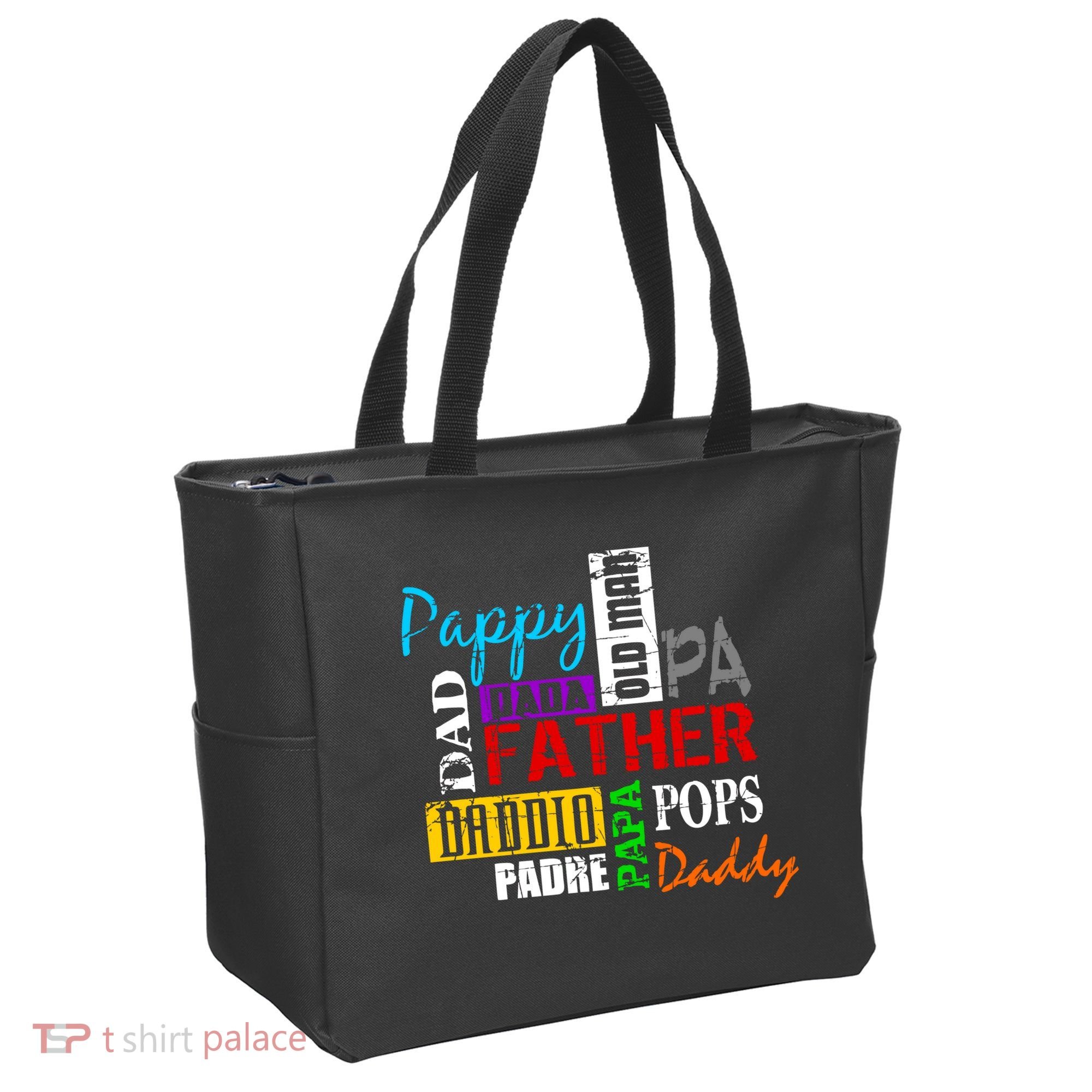 Father's Day Dad Daddy Papa Pops Names Tote Bag