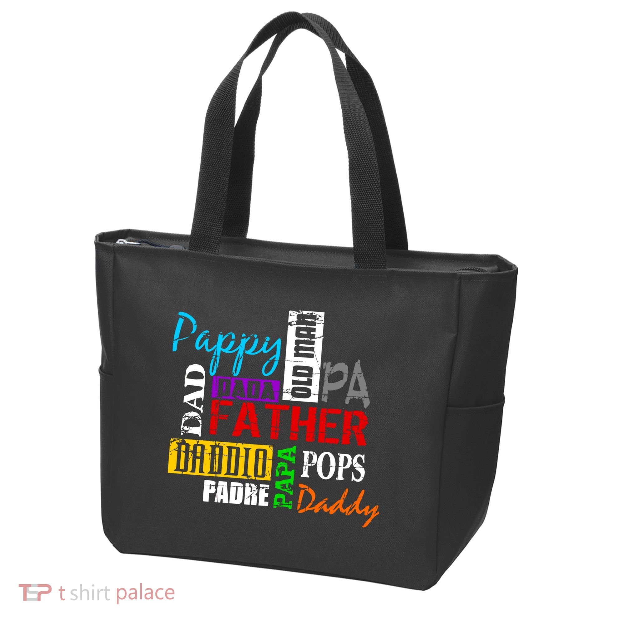 Father's Day Dad Daddy Papa Pops Names Tote Bag