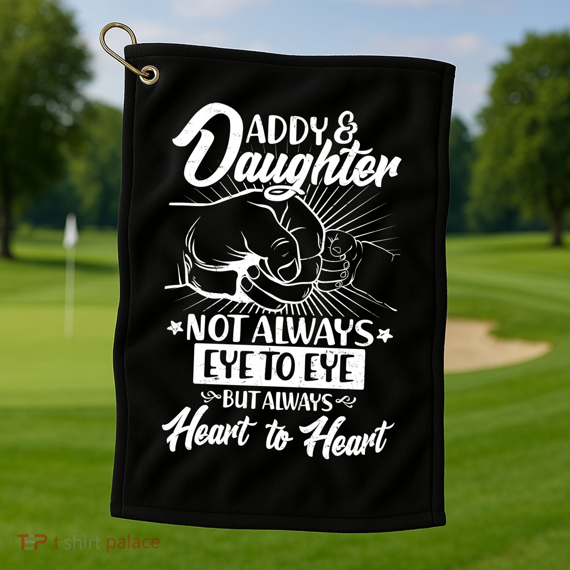 Father's Day Daddy & Daughter Fist Bump Golf Towel