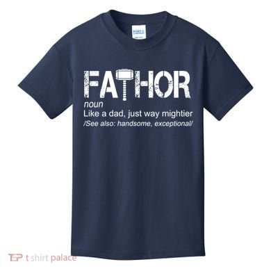 Fathor Like Dad Just Way Mightier Hero Kids T-Shirt