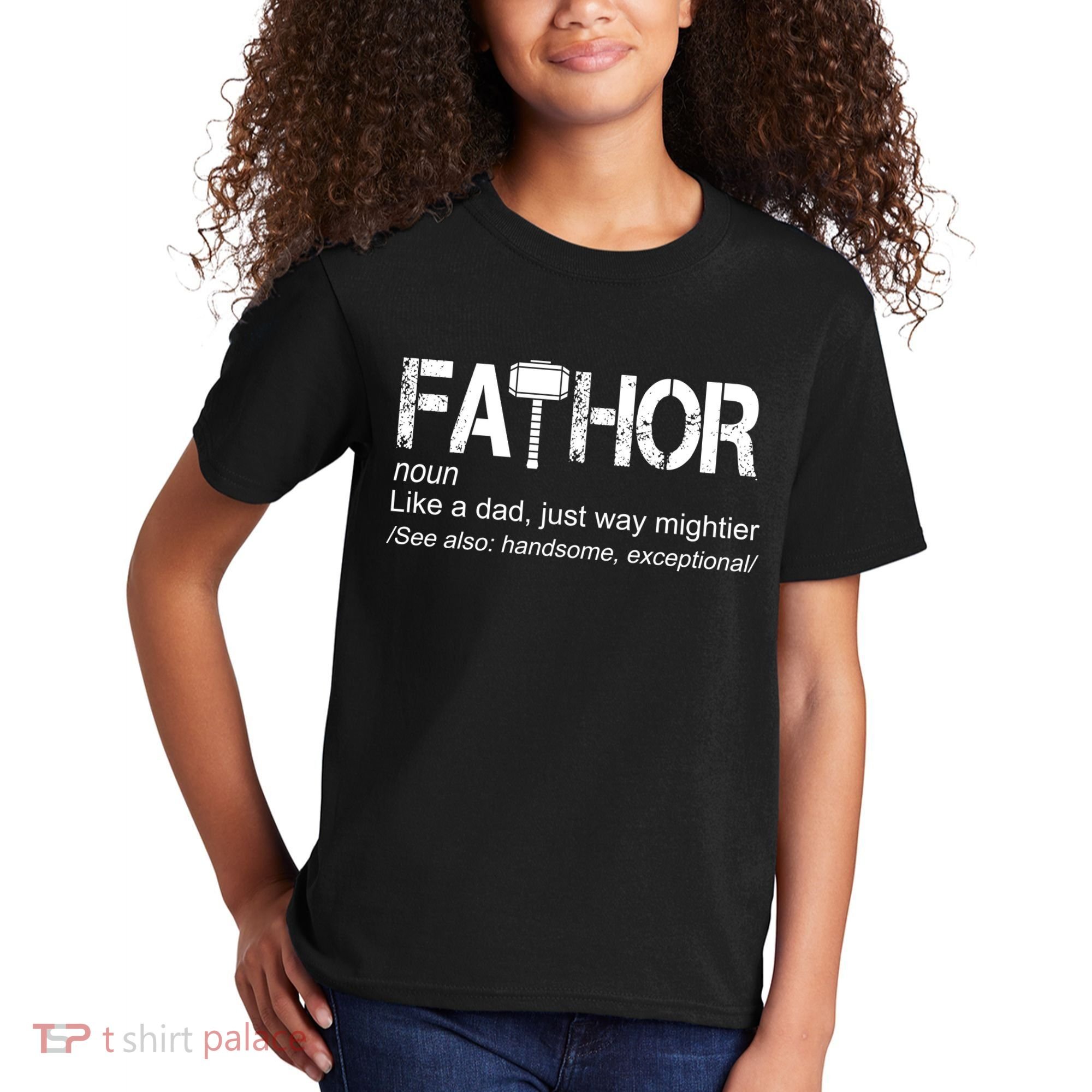 Fathor Like Dad Just Way Mightier Hero Kids T-Shirt
