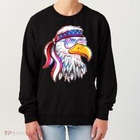 Funny American USA Flag Bandana Eagle Women's Sweatshirt thumb 0
