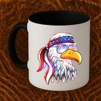 Funny American USA Flag Bandana Eagle Coffee Mug thumb 2