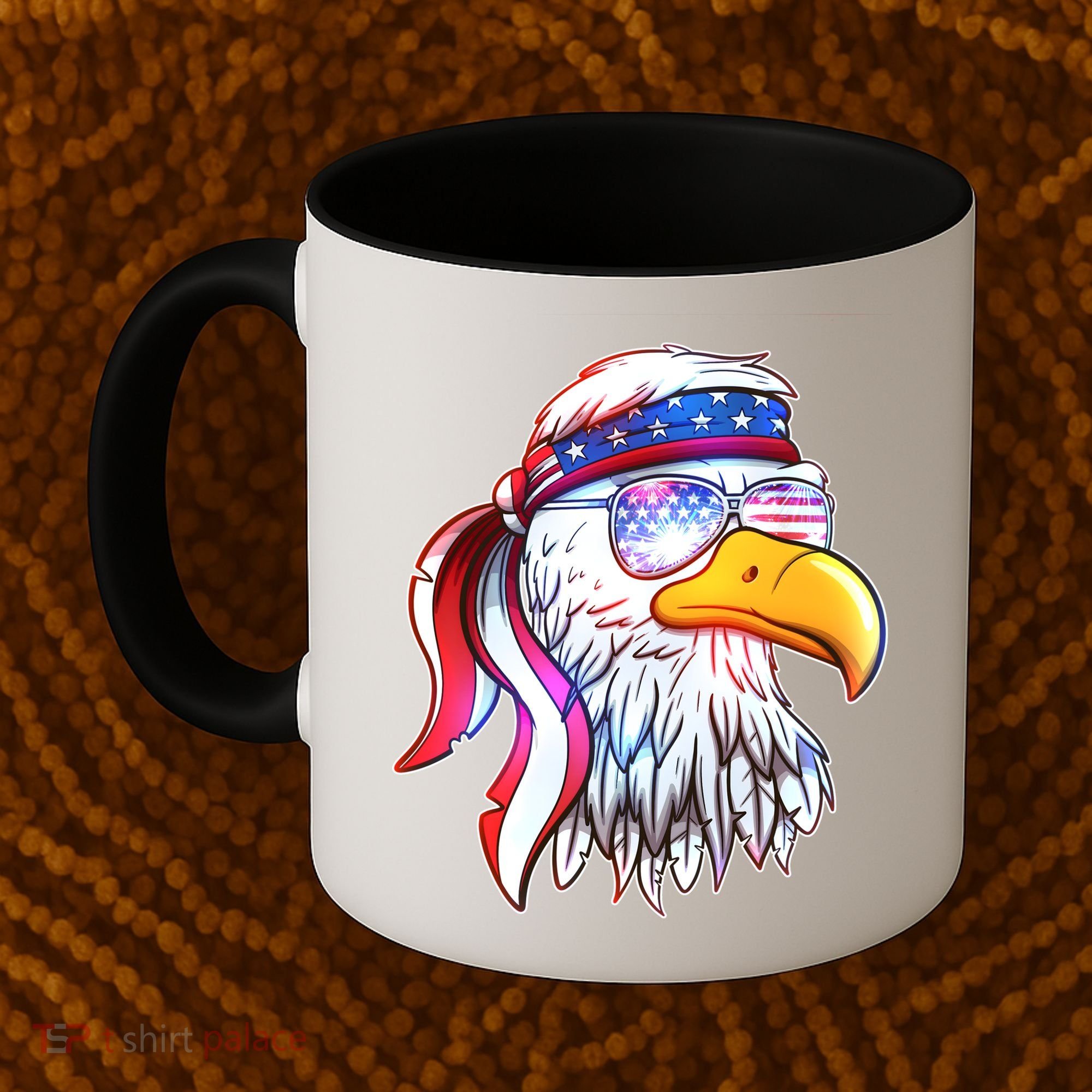 Funny American USA Flag Bandana Eagle Coffee Mug