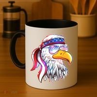 Funny American USA Flag Bandana Eagle Coffee Mug thumb 4