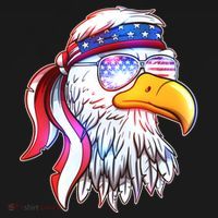 Funny American USA Flag Bandana Eagle Women's Hoodie thumb 2