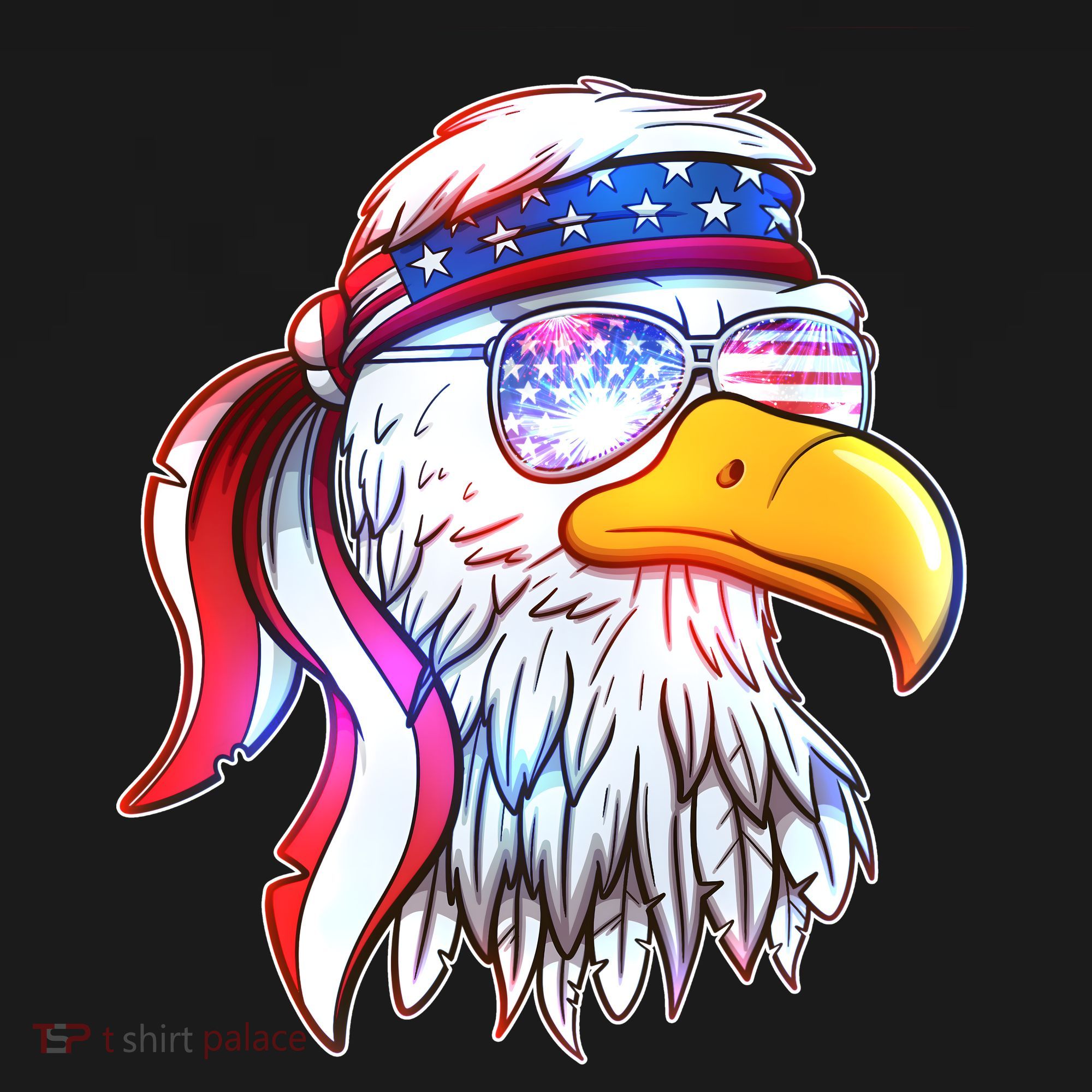 Funny American USA Flag Bandana Eagle Women's Hoodie