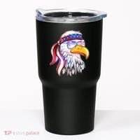 Funny American USA Flag Bandana Eagle Tumbler thumb 0