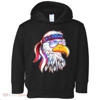 Funny American USA Flag Bandana Eagle Toddler Hoodie thumb 0