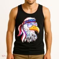 Funny American USA Flag Bandana Eagle Tank Top thumb 3