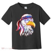 Funny American USA Flag Bandana Eagle Toddler T-Shirt thumb 0
